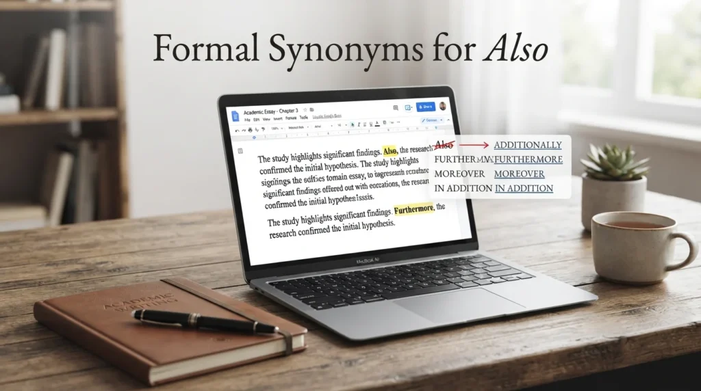 synonyms for also