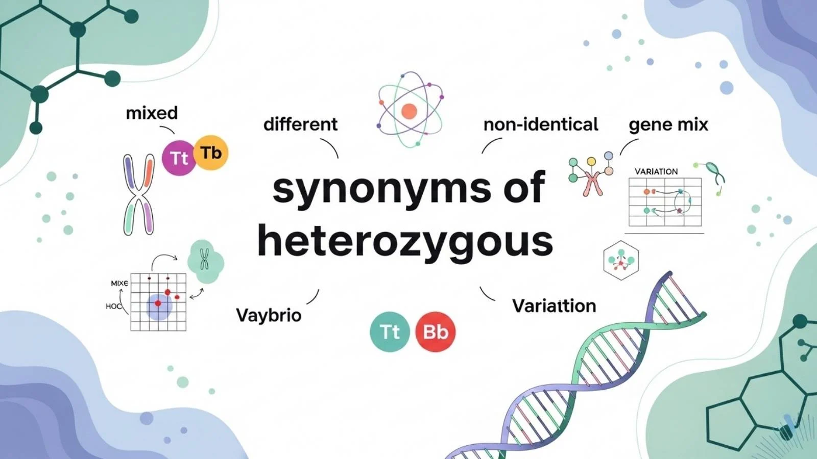 synonyms of heterozygous