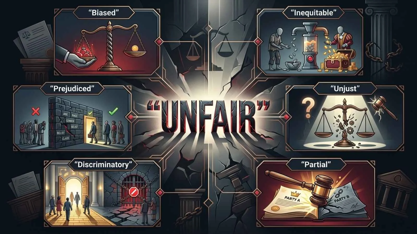 synonyms for unfair
