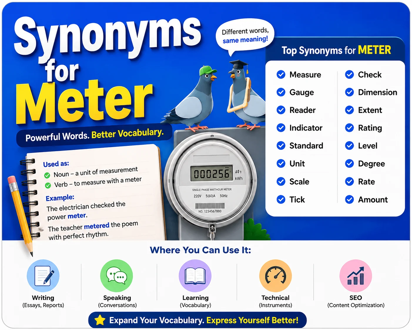 Synonyms for Meter