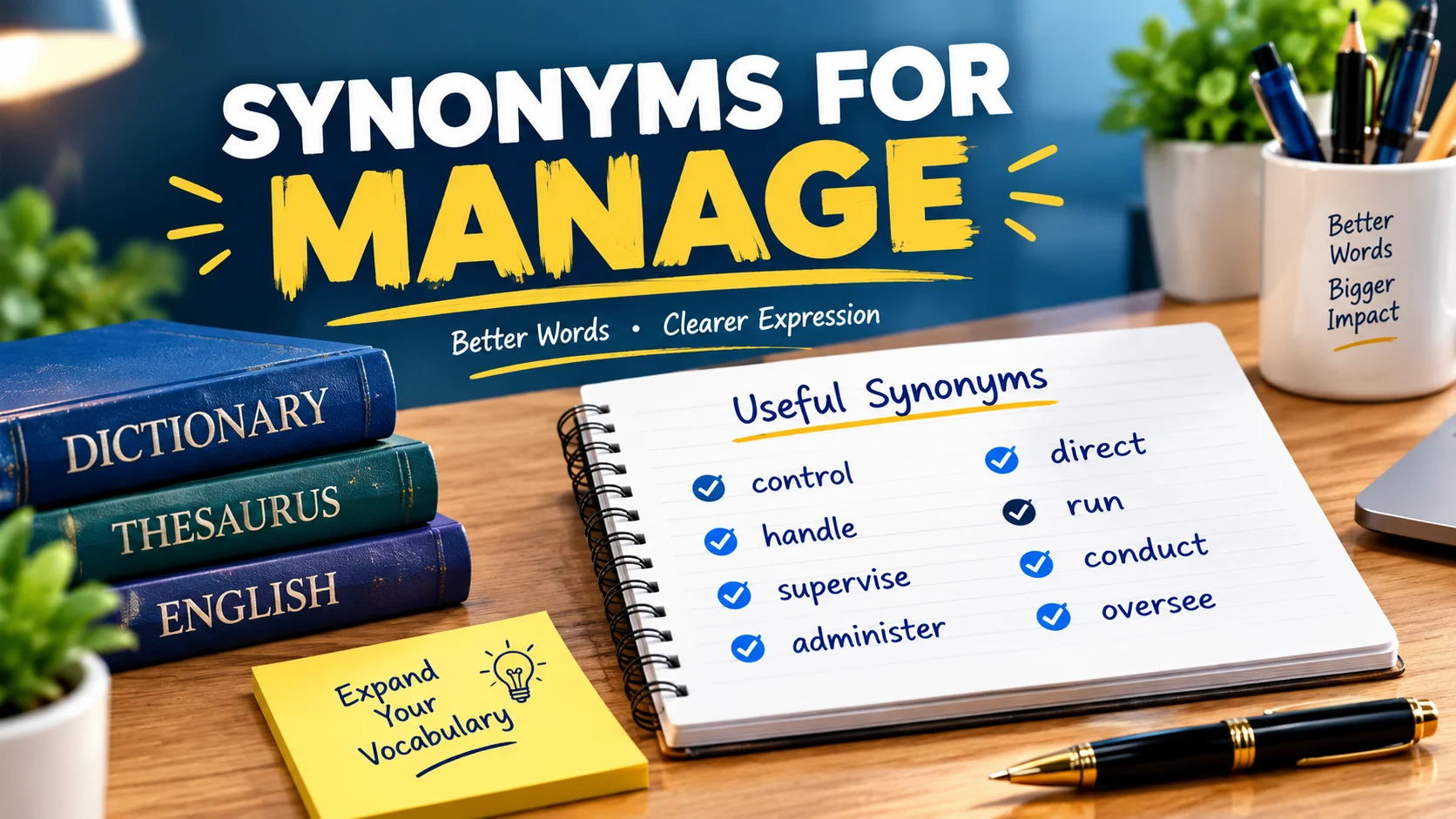 Synonyms for Manage