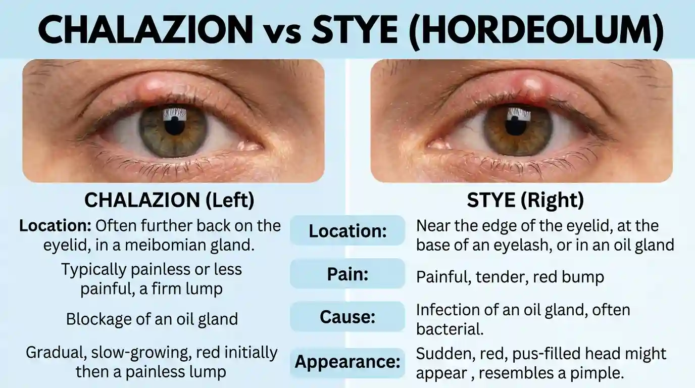 Chalazion vs Stye